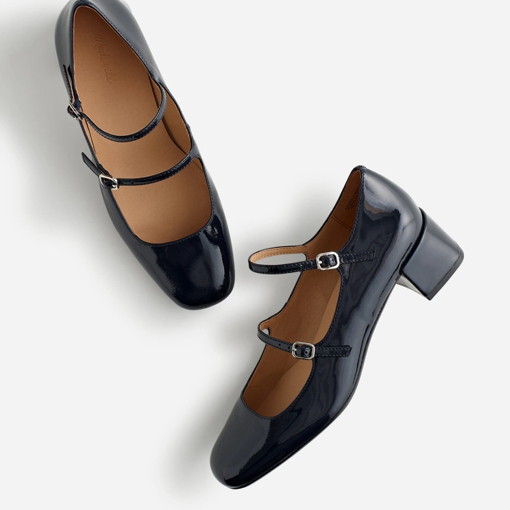 Women's Black Mary Jane Leather Shoes